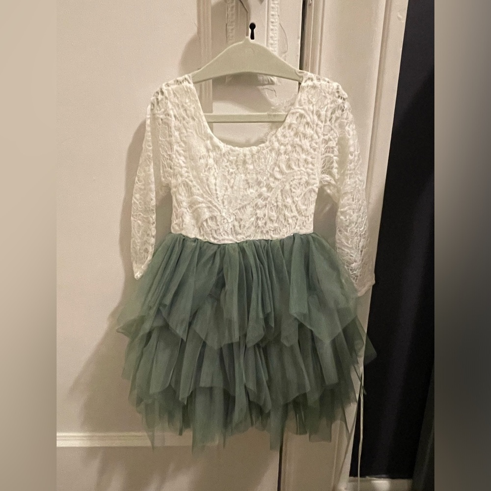 Baby Green Dress with Lace